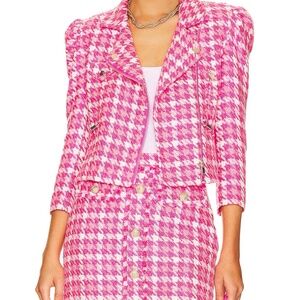 Generation Love Rocky Pink Tweed Moto Jacket size XS